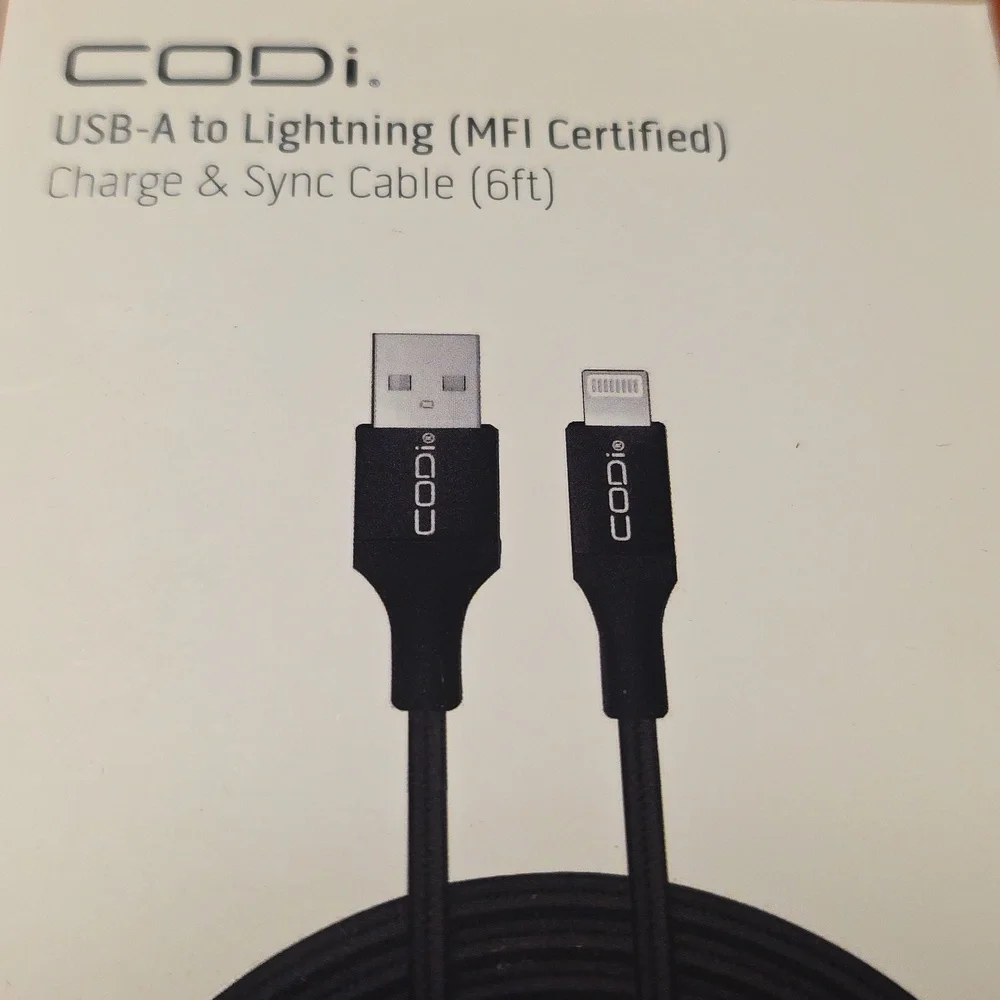 CODi USB-A to Lightning Cable 6ft